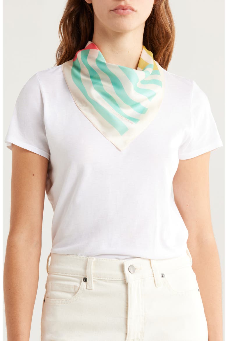 Mixed Stripe Silk Bandana, Main, color, RAINBOW MULTI