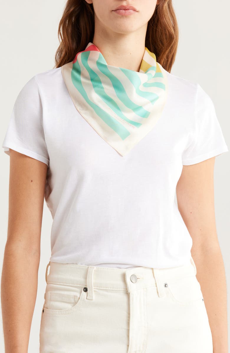 Kurt Geiger London Mixed Stripe Silk Bandana, Main, color, 