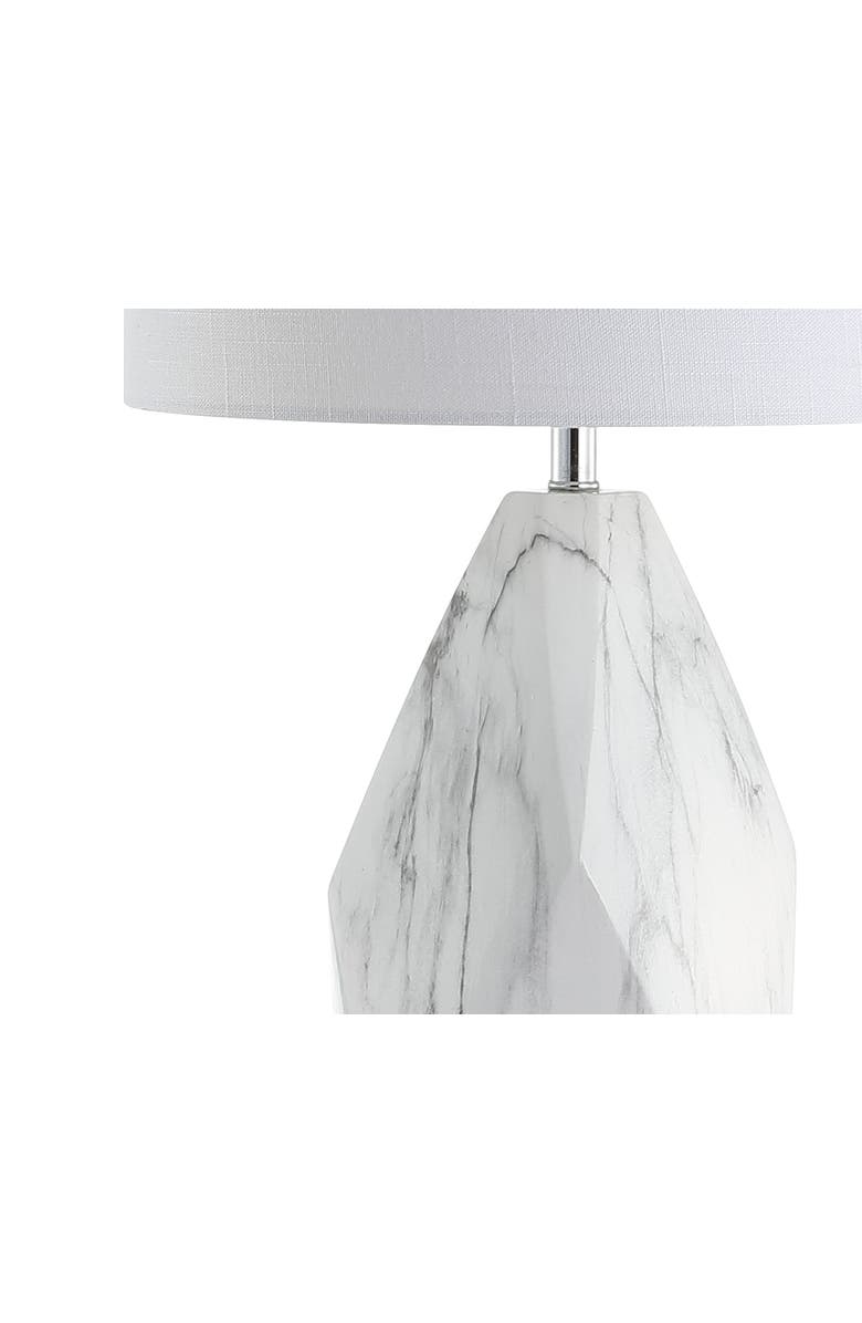 JONATHAN Y Oslo Ceramic Marble/Crystal LED Table Lamp, Alternate, color, White