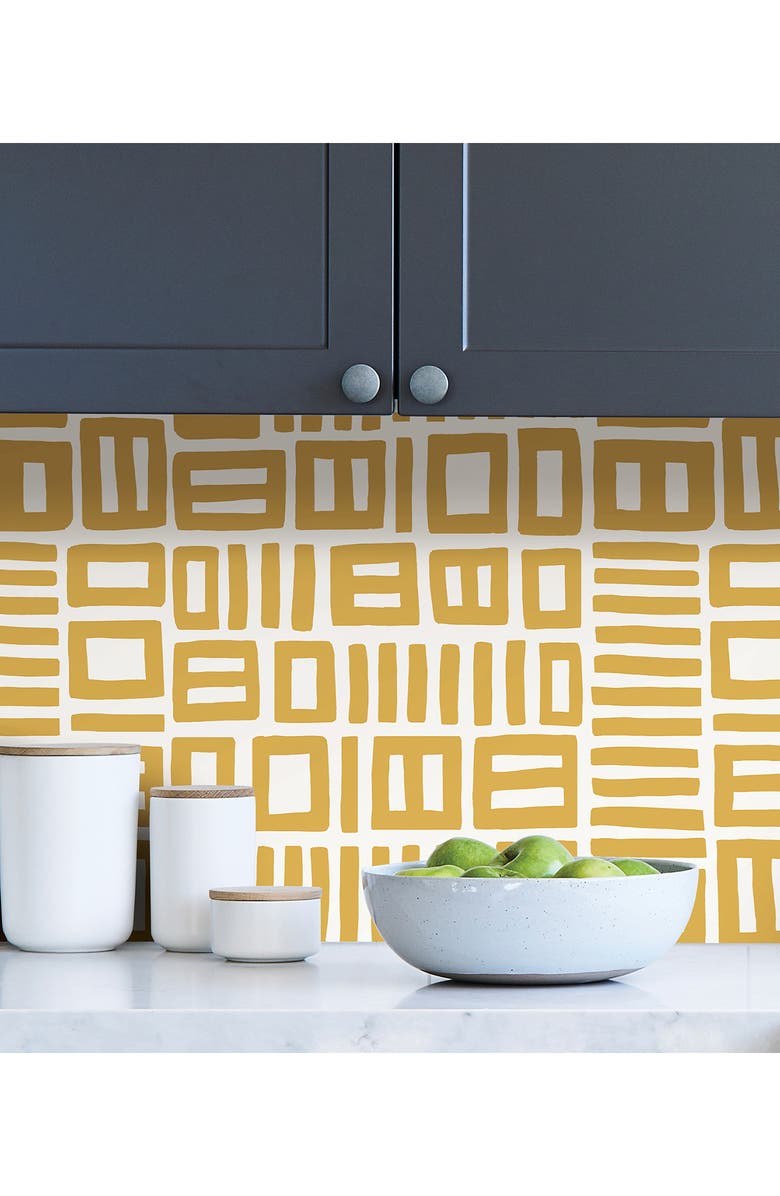 Wallpops Yellow Traverse Peel and Stick Wallpaper, Alternate, color, Yellow
