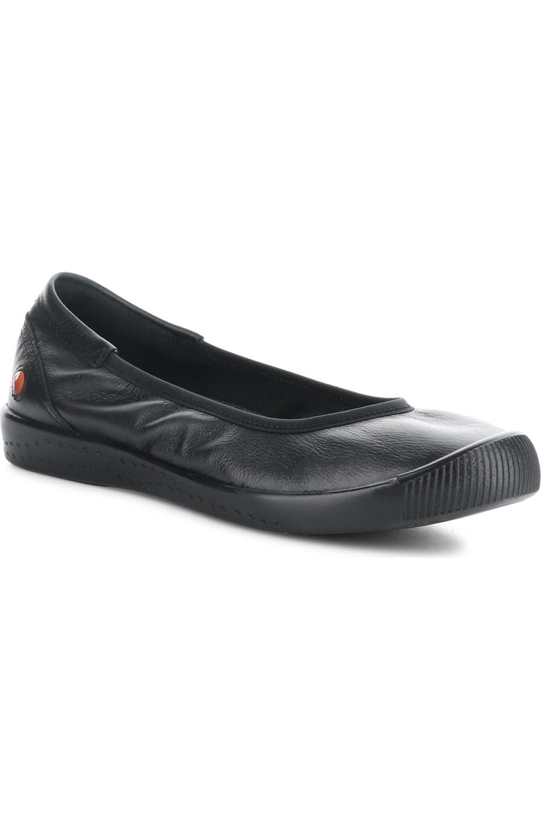 Softinos by Fly London Ilme Ballet Flat, Main, color, Black Smooth