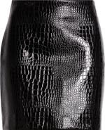 L'AGENCE Gerard Croc Embossed Faux Leather Miniskirt
