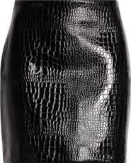 L'AGENCE Gerard Croc Embossed Faux Leather Miniskirt