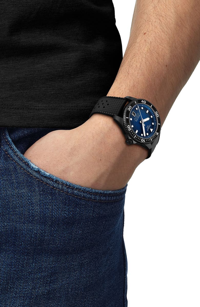 Tissot Seastar 1000 Powermatic 80 Bracelet Watch, 40mm, Alternate, color, Blue