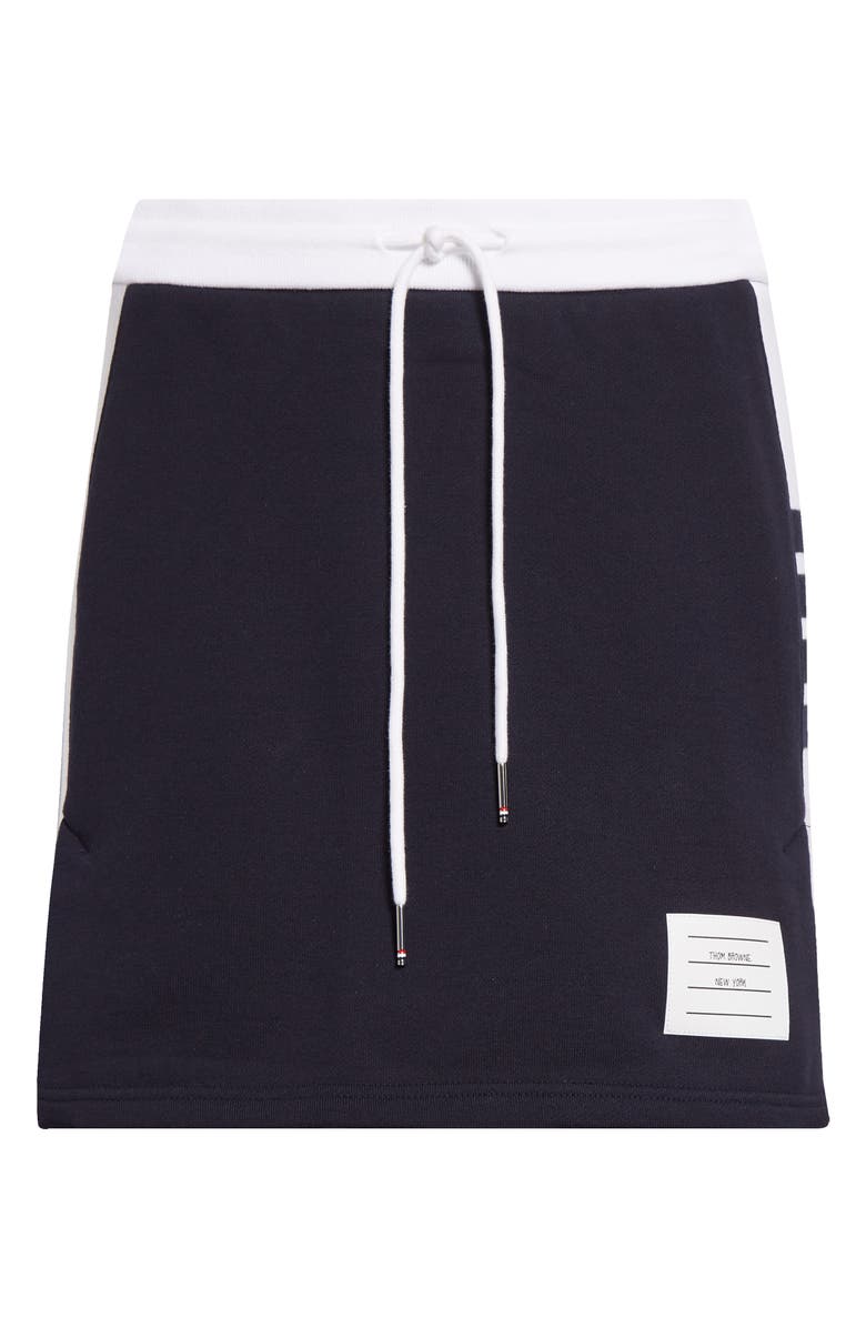 Thom Browne Cotton Jersey Miniskirt, Alternate, color, Navy