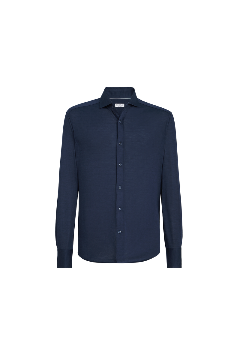 Spread collar shirt, Alternate, color, Azure