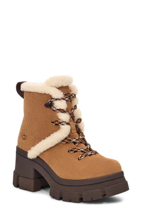 Brooklyn Water Resistant Hiker Boot with Genuine Shearling Trim (Women)