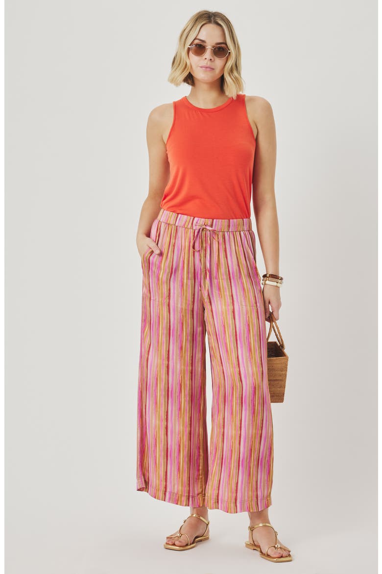 Angie Stripe Wide Leg Pants, Alternate, color, FUCHSIA PINK/ MULTI