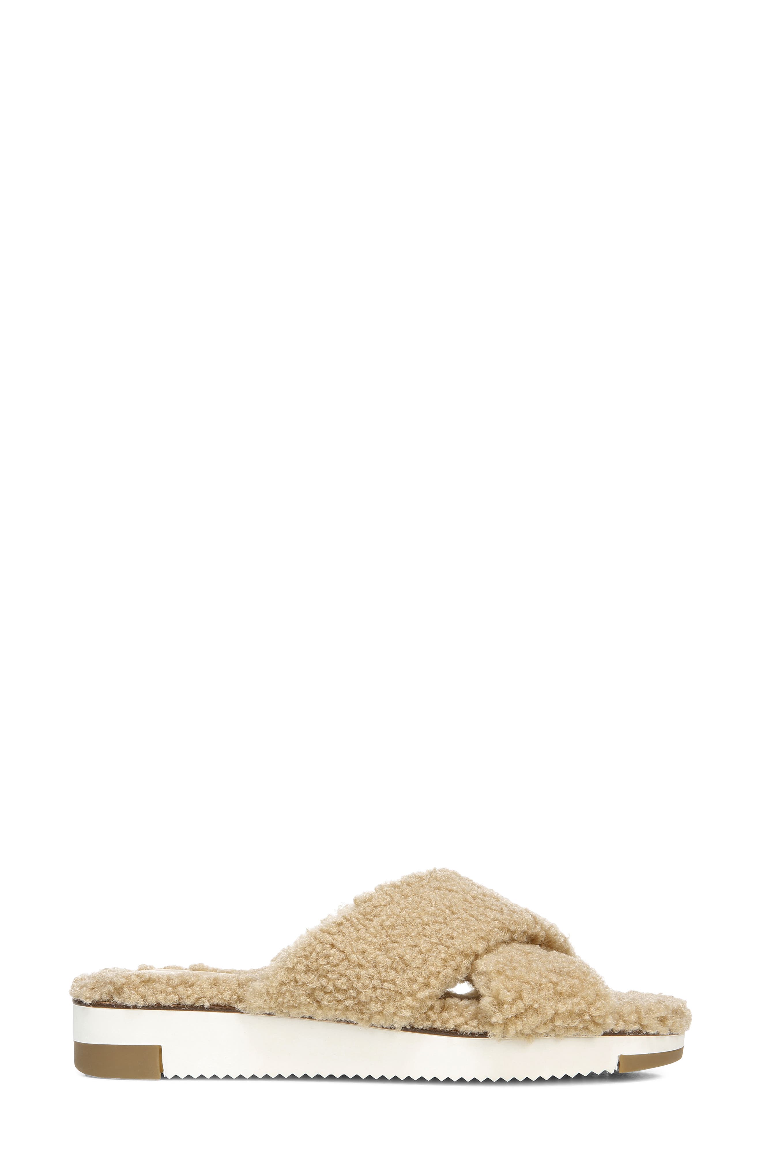 Alice Faux Fur Sandal, Alternate, color, CAMEL