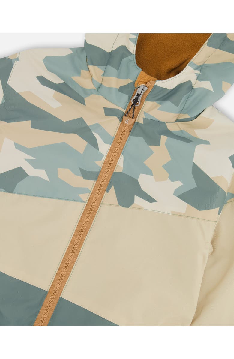 Deux par Deux Two-Piece Mid-Season Camouflage Outerwear Set, Alternate, color, Green Camouflage Print