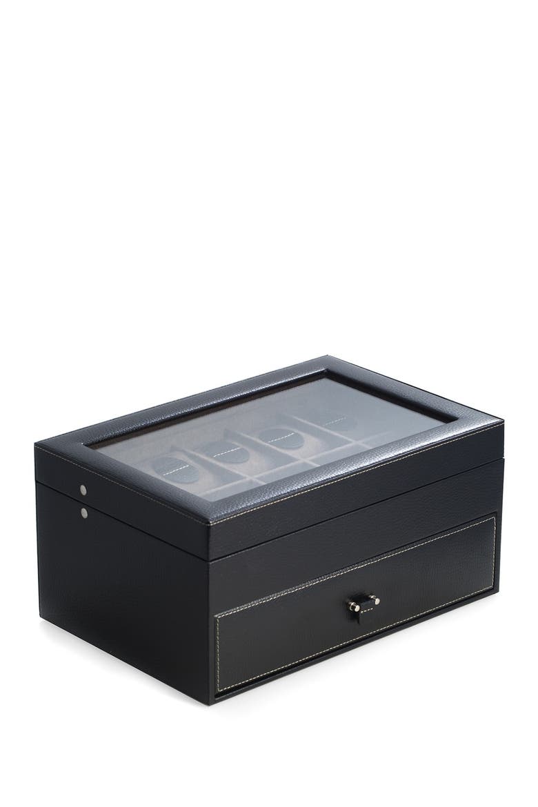 Black Leather Watch Case, Main, color, MULTI-COLOR