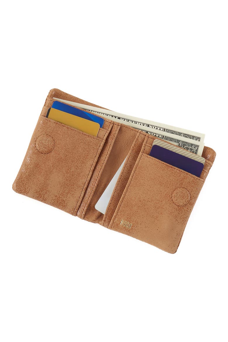 Lumen Leather Compact Wallet, Alternate, color, WHISKEY