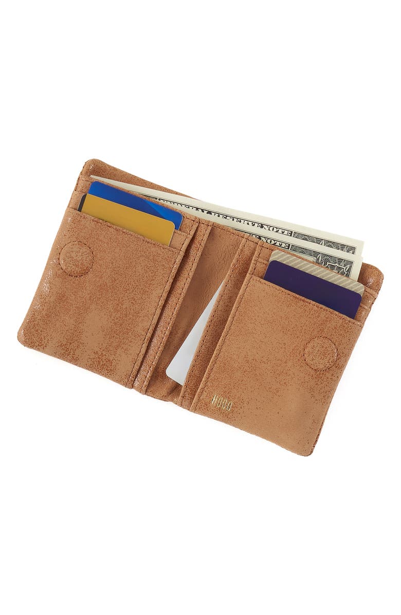 HOBO Lumen Leather Compact Wallet, Alternate, color, Whiskey