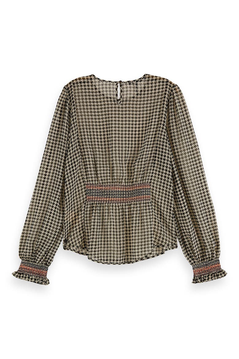 Houndstooth Balloon Sleeve Top, Alternate, color, COMBO F