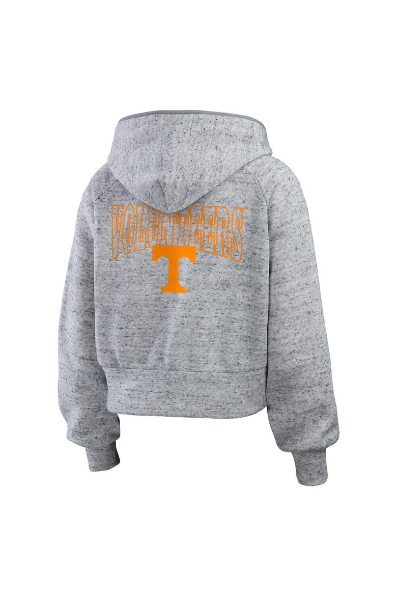 Women's WEAR by Erin Andrews Heather Gray Tennessee Volunteers Wear Speckle Double-Hit Raglan Full-Zip Hoodie, Alternate, color, Heather Gray