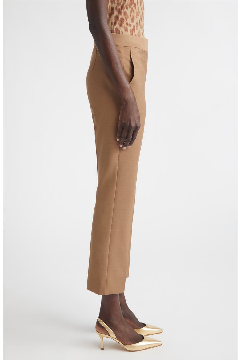 Mélange Wool Blend Stretch Twill Crop Pants, Alternate, color, CAMEL MELANGE