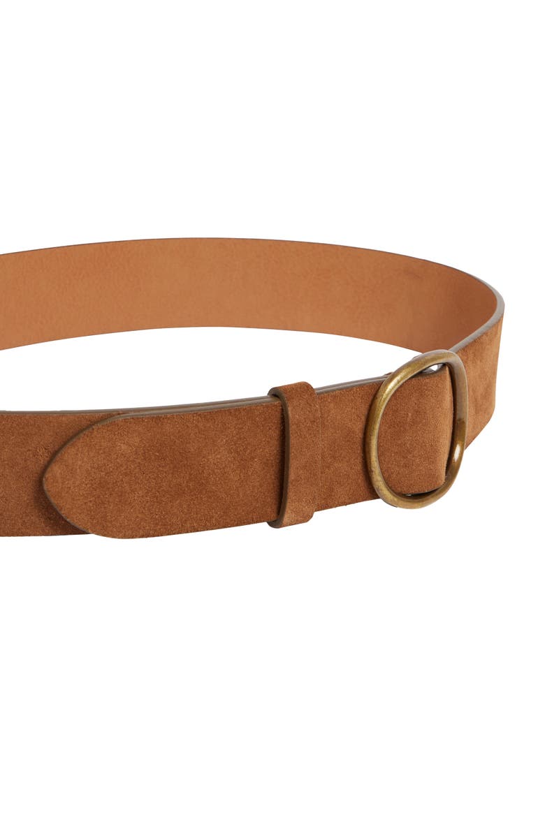 Paloma Suede Sliding Buckle Belt, Alternate, color, Tabacco