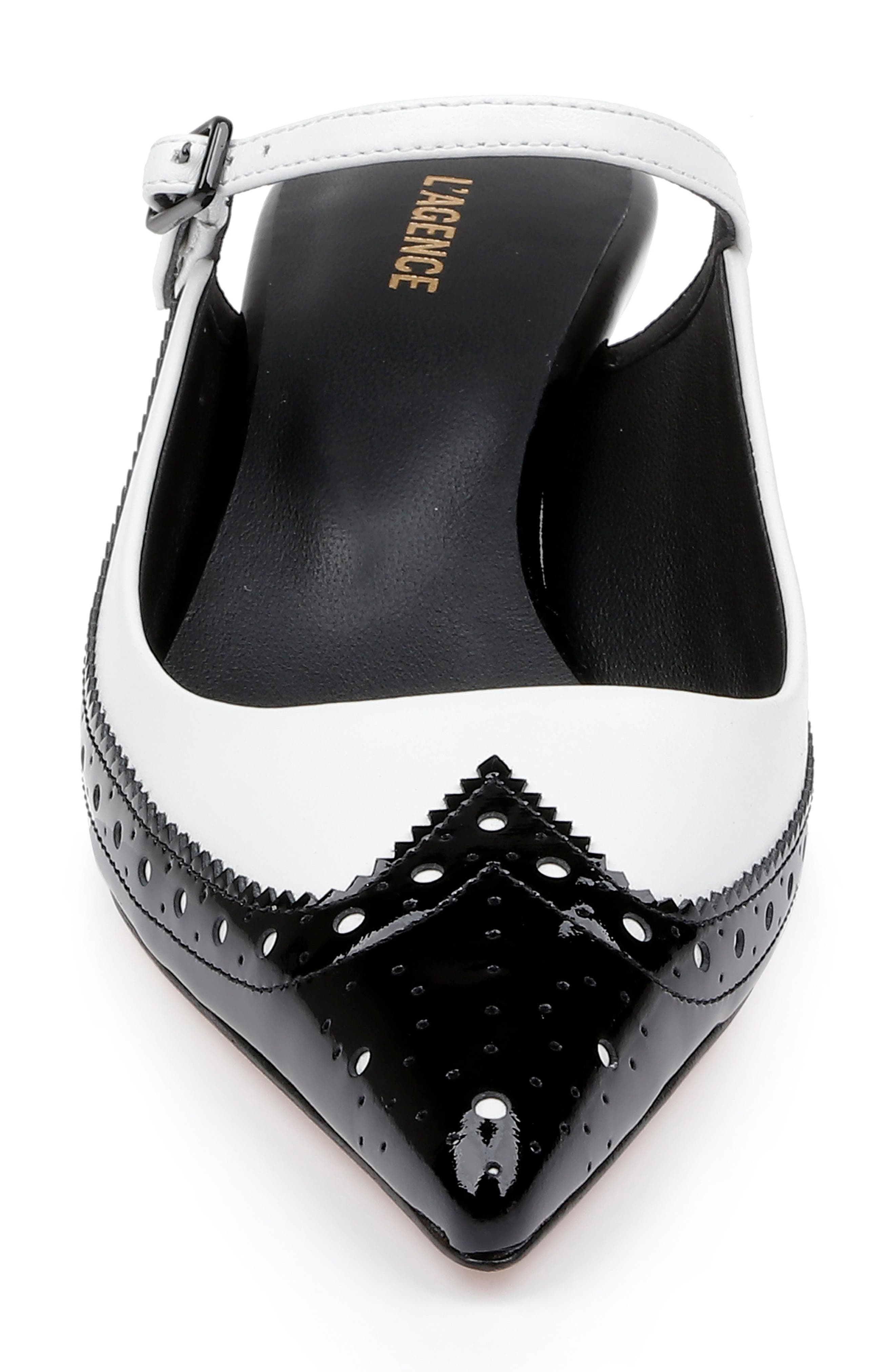 L'AGENCE Elle Wingtip Pointed Toe Mary Jane Kitten Heel Mule, Alternate, color, 