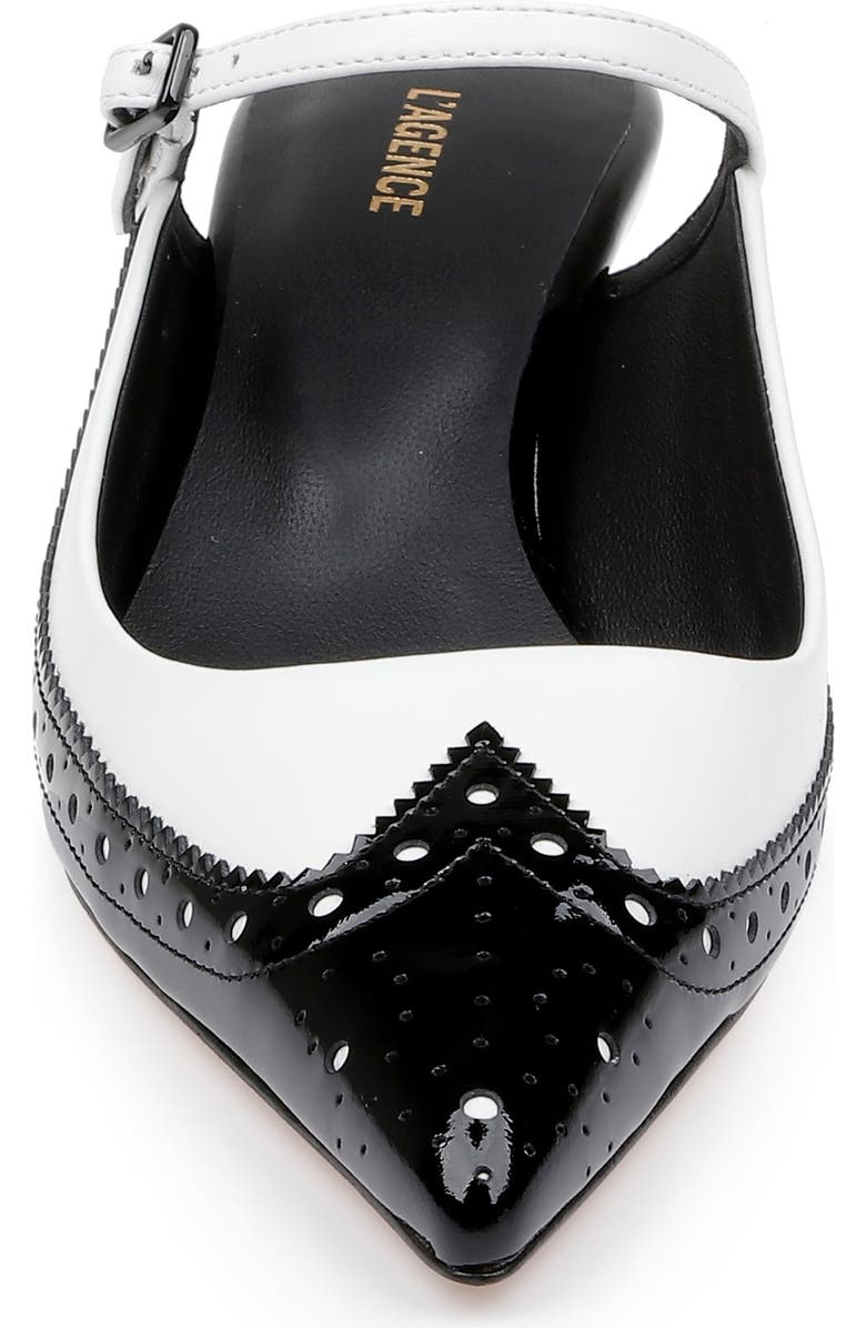 L'AGENCE Elle Wingtip Pointed Toe Mary Jane Kitten Heel Mule, Alternate, color,