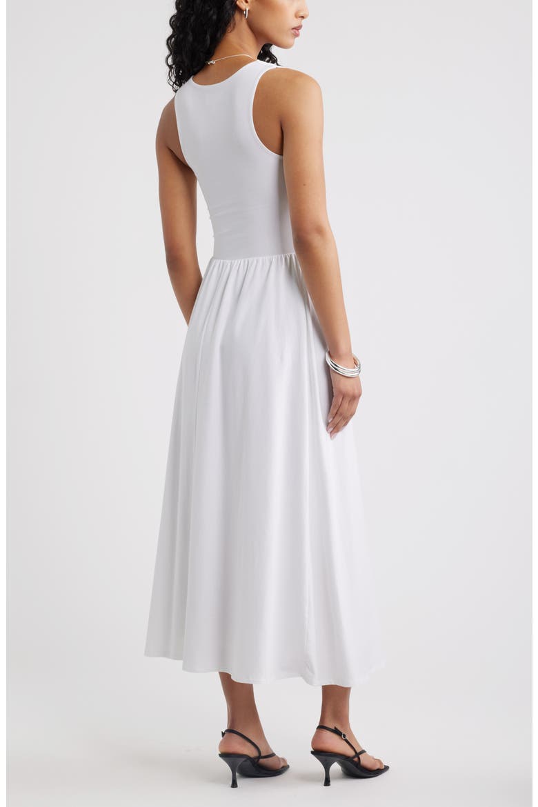 Square Neck Maxi Dress, Alternate, color, WHITE