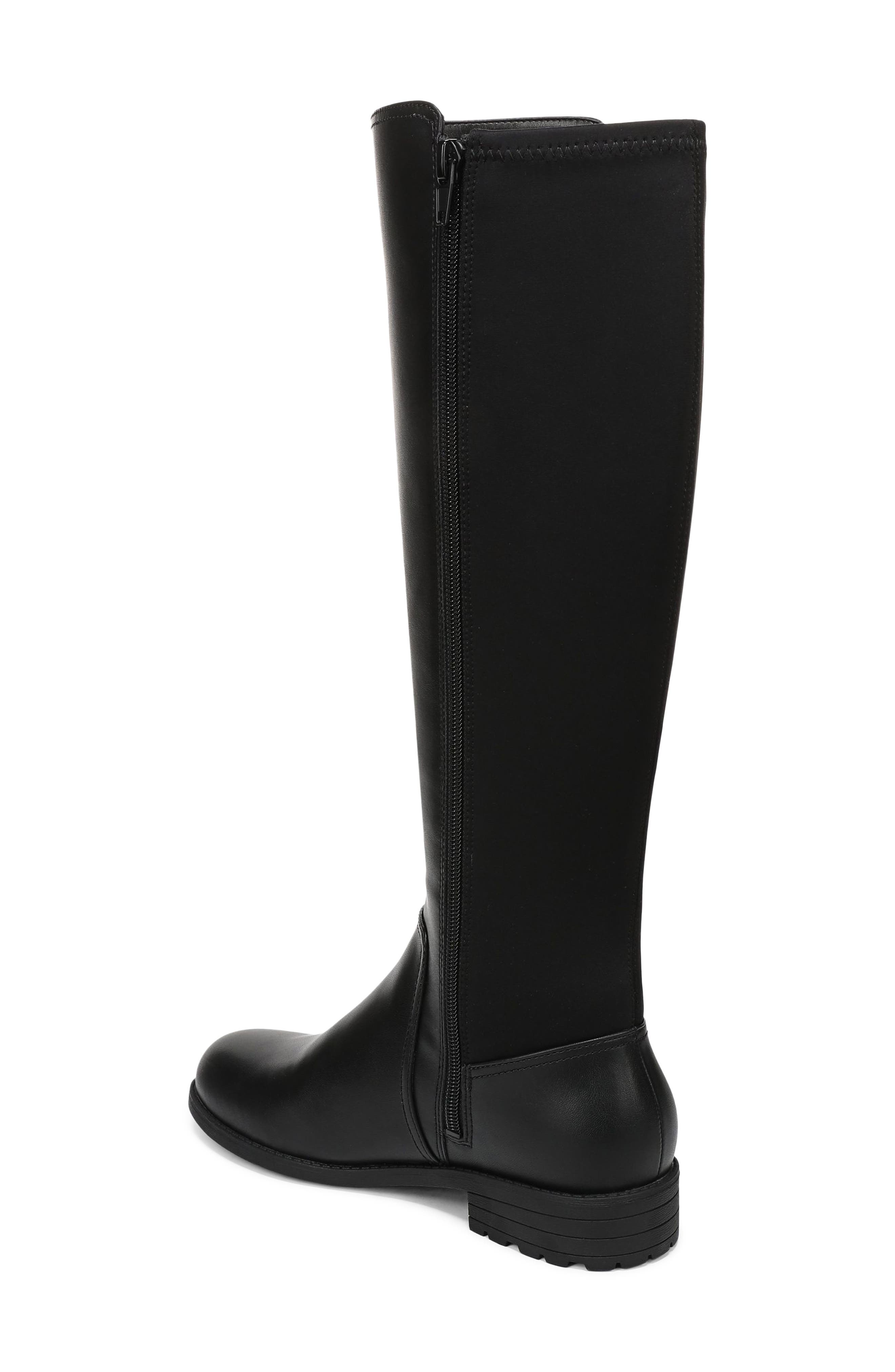 Janelle Faux Leather Knee High Boot, Alternate, color, BLACK