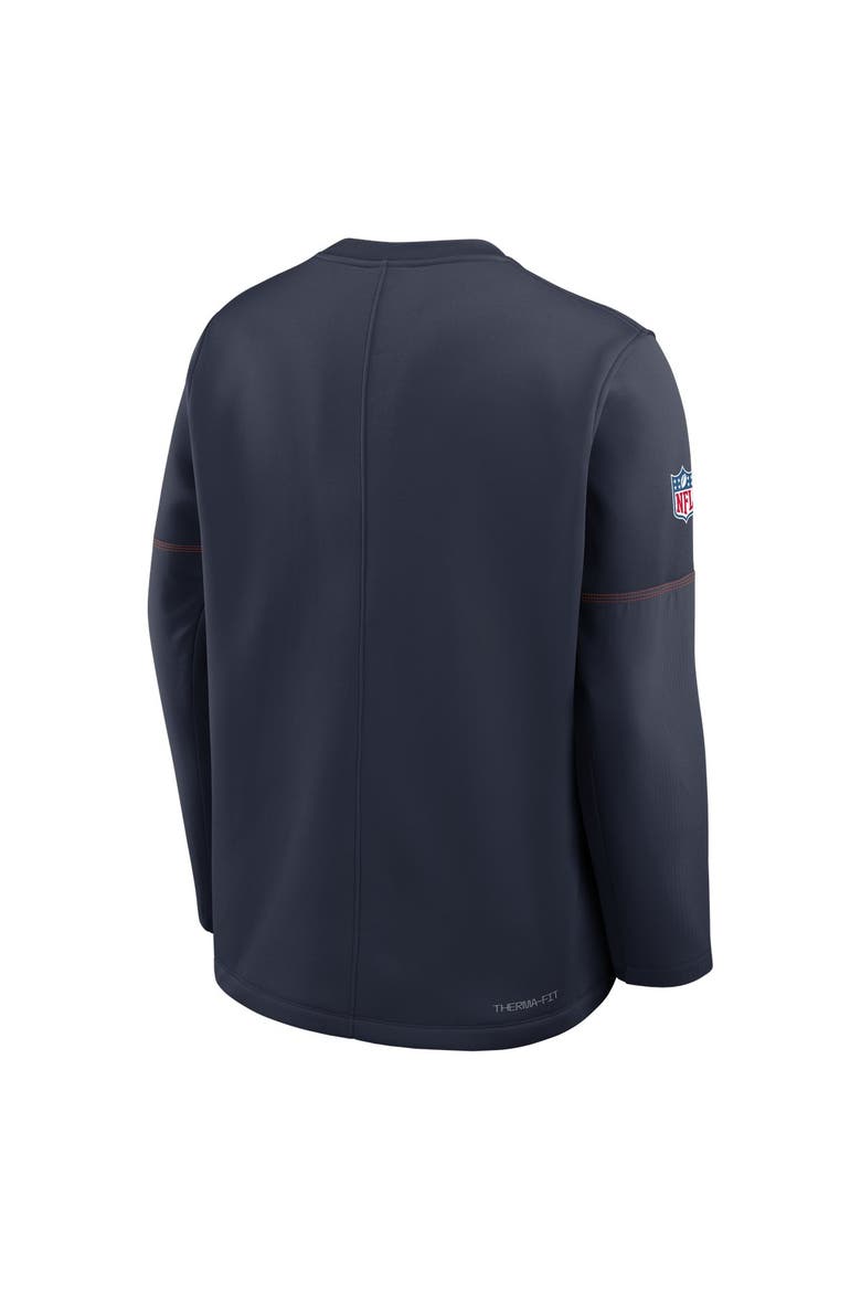 Men's Nike Navy Chicago Bears Sideline Coaches Team Present Midweight Therma-FIT Sweatshirt, Alternate, color, Navy