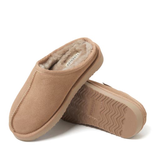 Dearfoams Fireside Greta Genuine Shearling Clog Slipper In Neutral