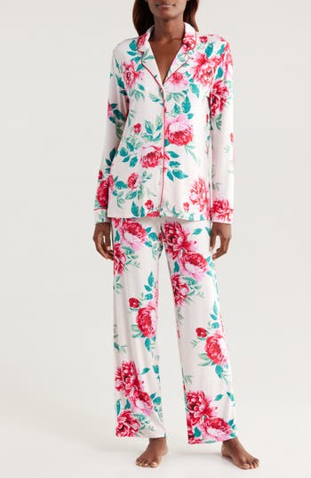 Nordstrom Moonlight Eco Knit Pajamas In Pink Peony In Bloom