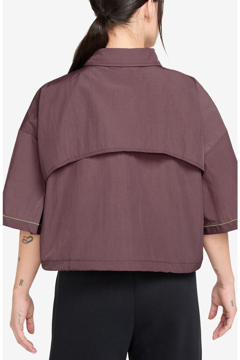 Serena Williams Design Crew Cropped Button Up Shirt, Alternate, color, 502 TATTOO/ TATTOO