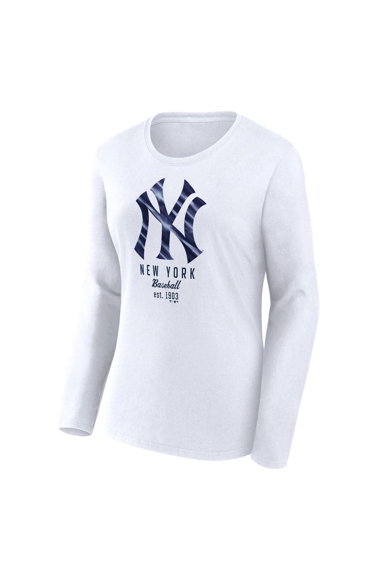 FANATICS Women's Fanatics Branded  White New York Yankees Lightweight Fitted Long Sleeve T-Shirt, Alternate, color, 