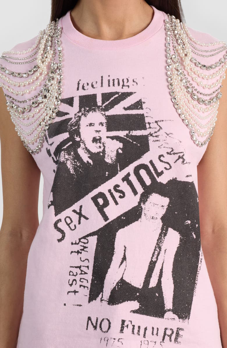 Alice + Olivia Micah Embellished Muscle T-Shirt, Alternate, color, Sex Pistols