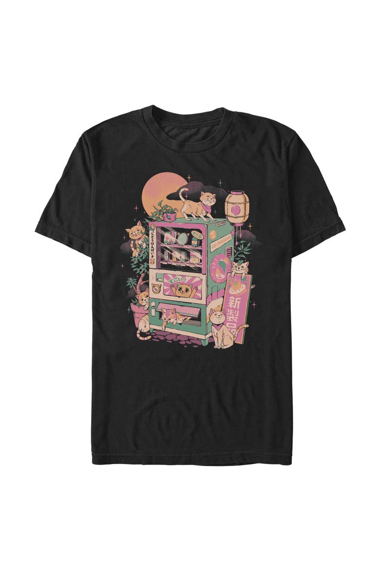 Men's Lost Gods Retro Cat Machine  Graphic T-Shirt, Main, color, Black
