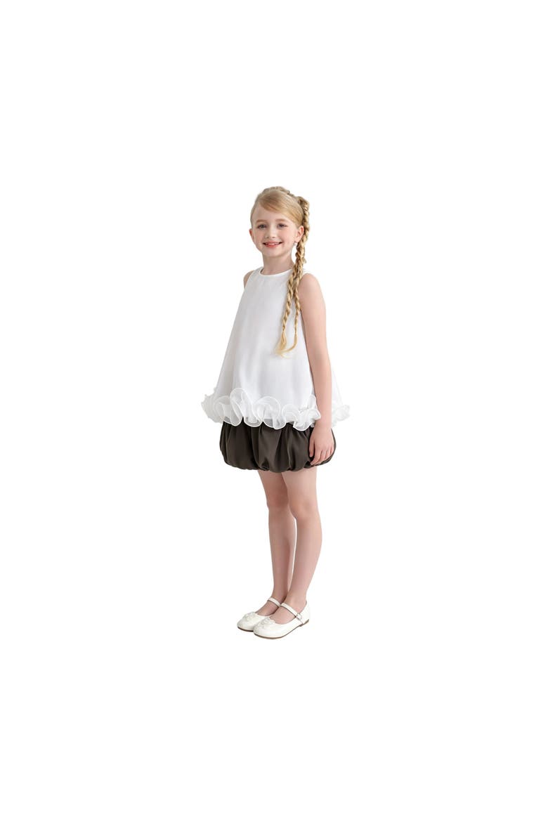 Ruffle Puff Skirt Set, Alternate, color, White