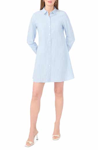 1.STATE Stripe Long Sleeve Cotton Shirtdress