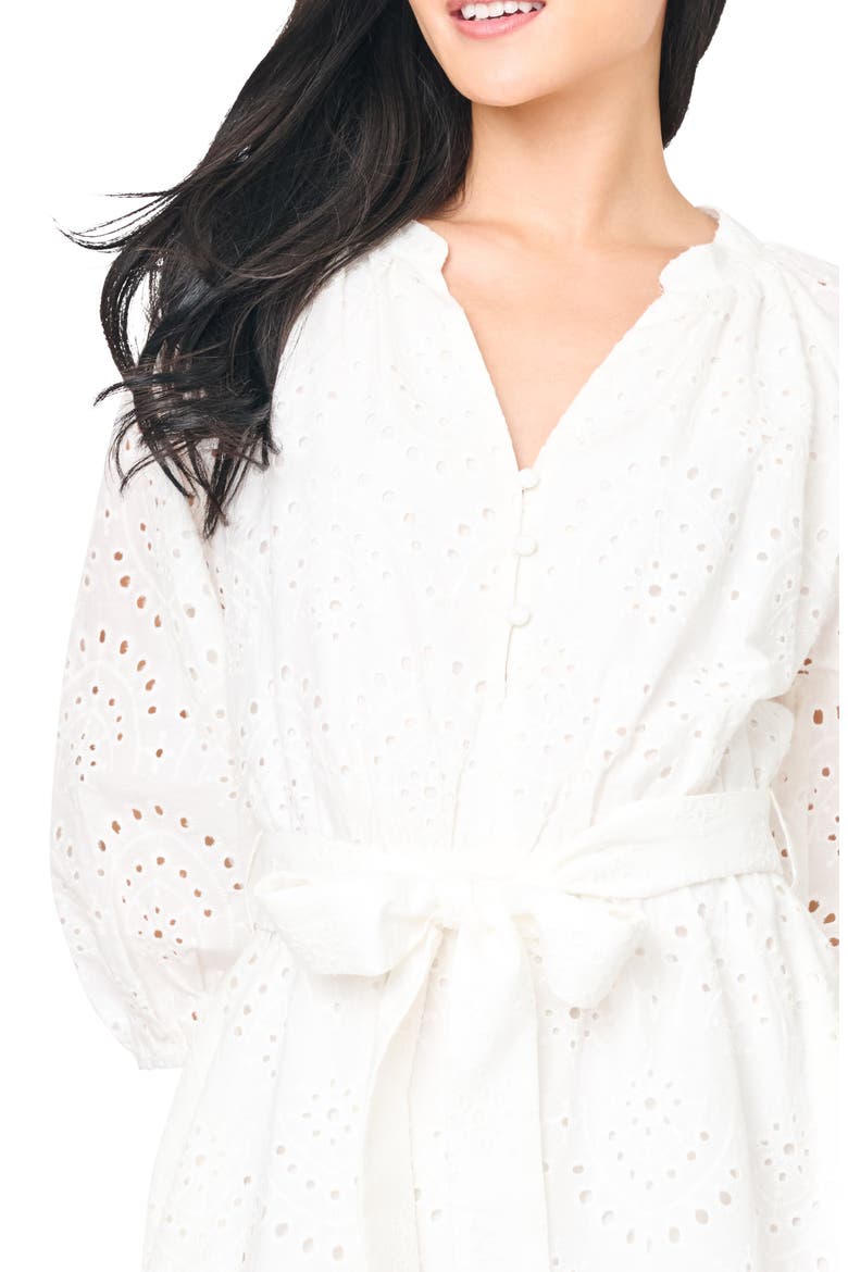 Cotton Eyelet Shirtdress, Alternate, color, WHITE
