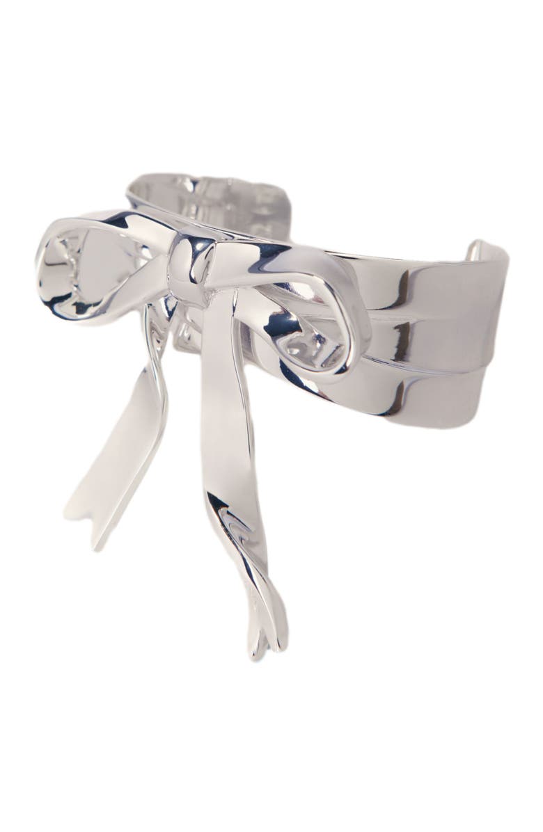maje Silver bow cuff, Alternate, color, Silver