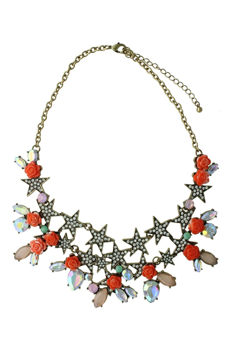 Amy Floral Necklace, Main, color, GOLD / MULTI