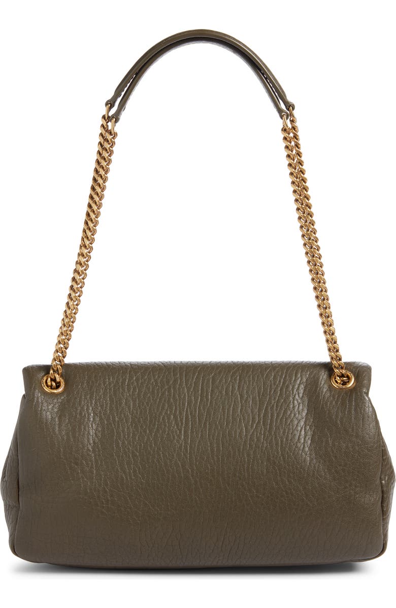 Saint Laurent Medium Calypso Leather Shoulder Bag, Alternate, color, Light Musk