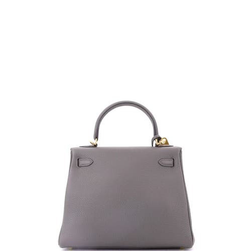 Pre-owned Hermes Hermes Kelly Handbag Grey Togo With Gold Hardware 25 In Gray