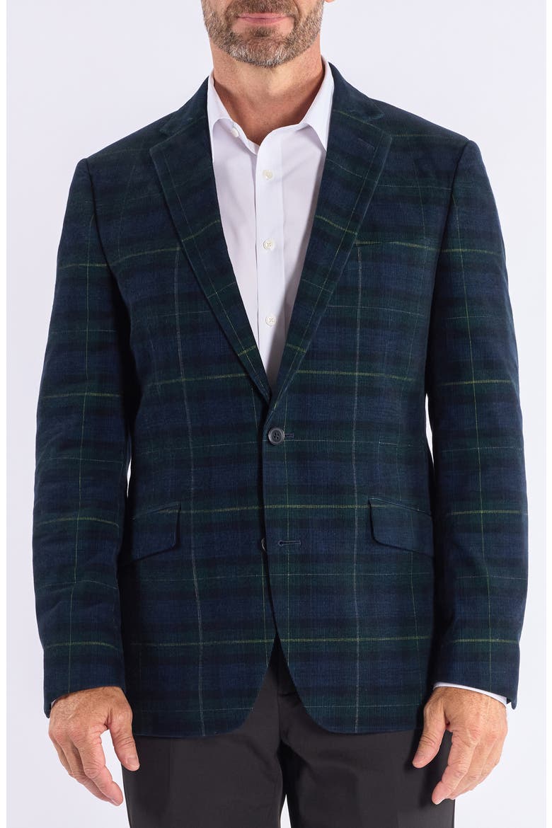 Mayfair Navy Plaid Corduroy Sport Coat, Main, color, NAVY