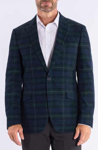 SAVILE ROW CO Mayfair Navy Plaid Corduroy Sport Coat