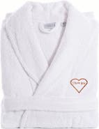 Linum Home Textiles Mélange 'I Love You' Embroidered White Terry Bathrobe