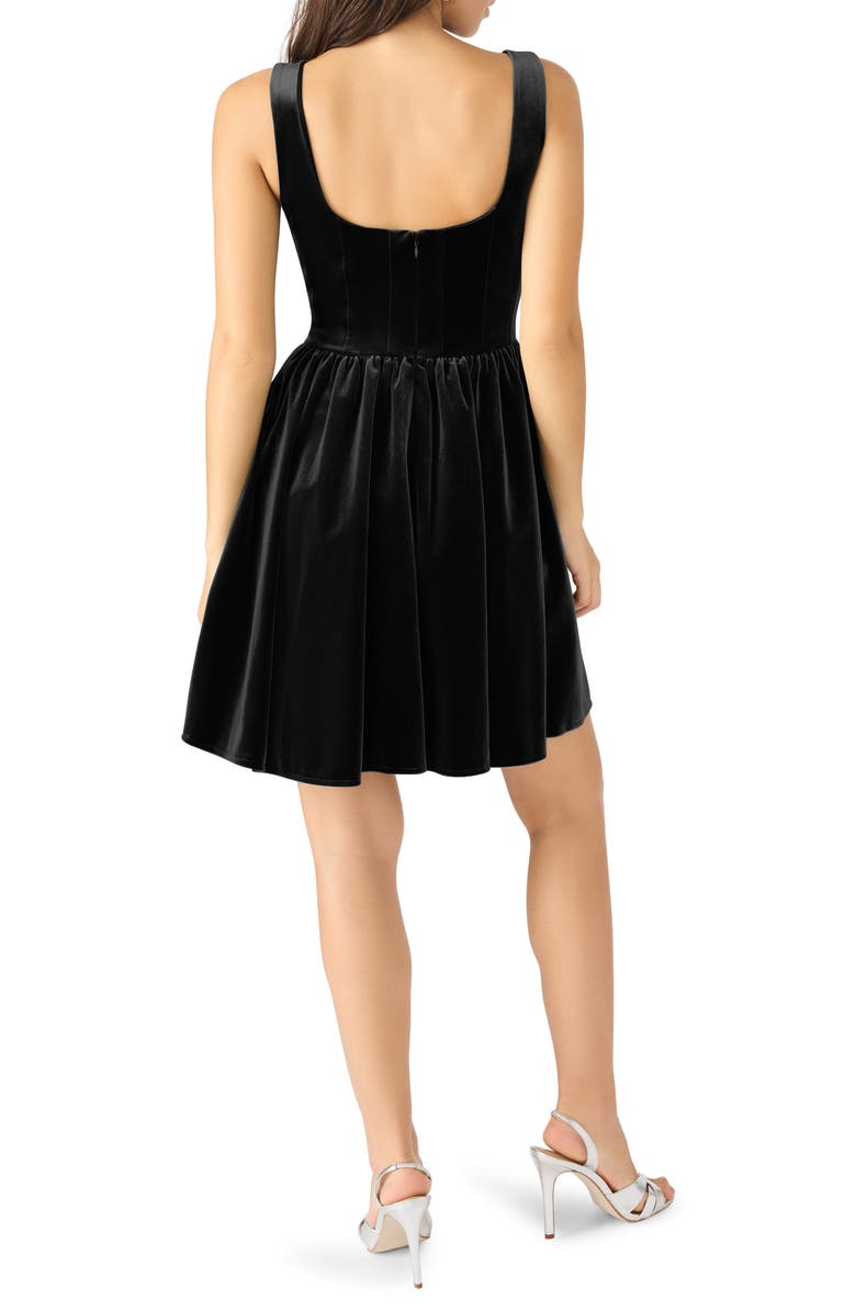 Steve Madden Ray Corset Velvet Minidress, Alternate, color, Black