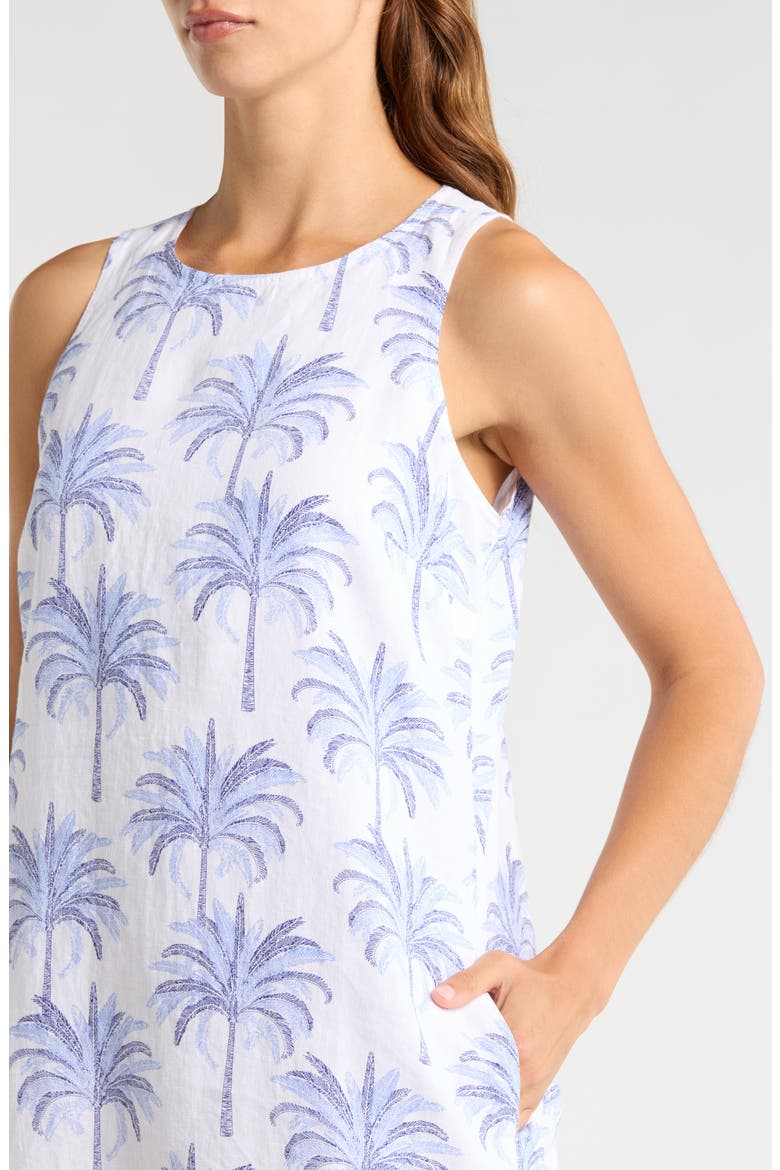 Palm Banks Sleeveless Linen Shift Minidress, Alternate, color, SANIBEL BLUE