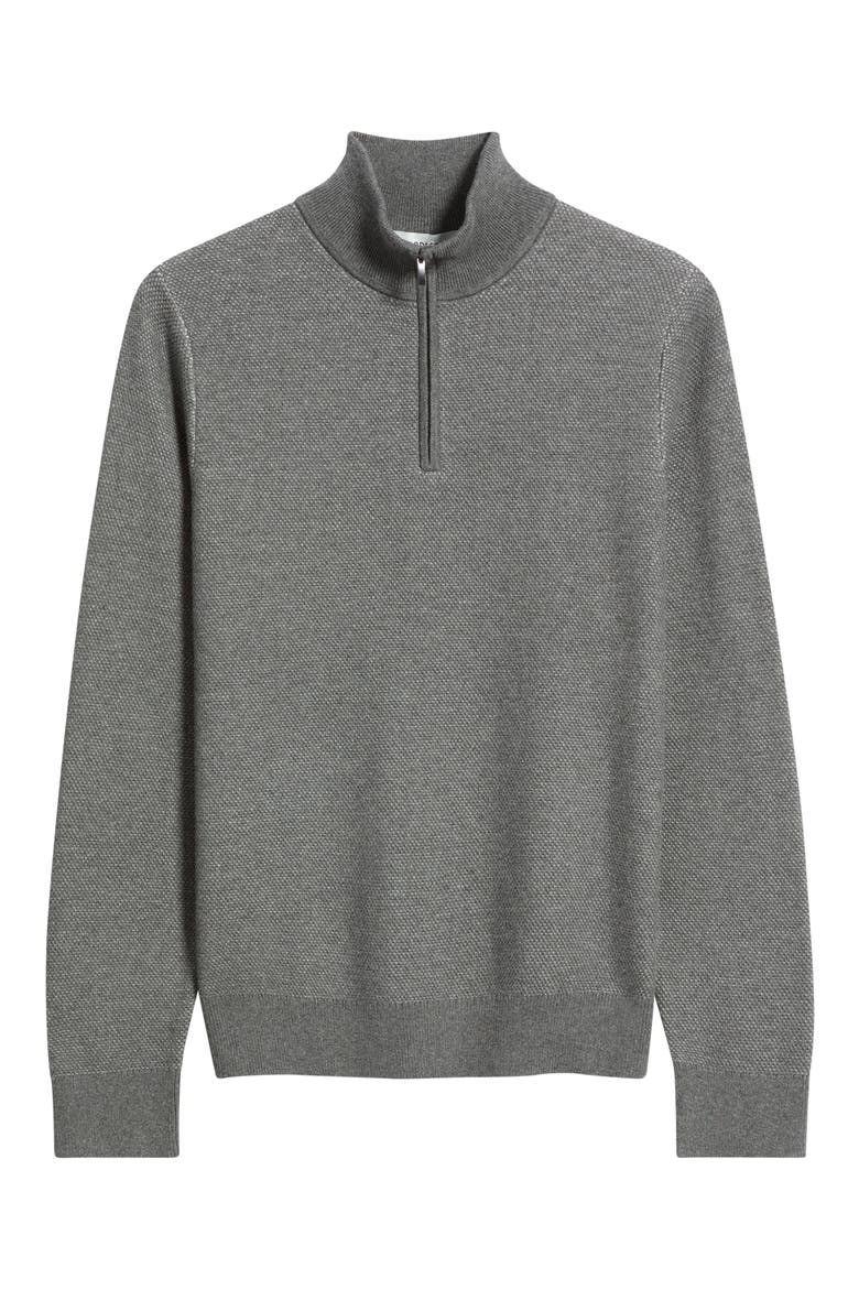 Cotton & Wool Jacquard Pullover, Alternate, color, GREY MOUNTAIN HEATHER