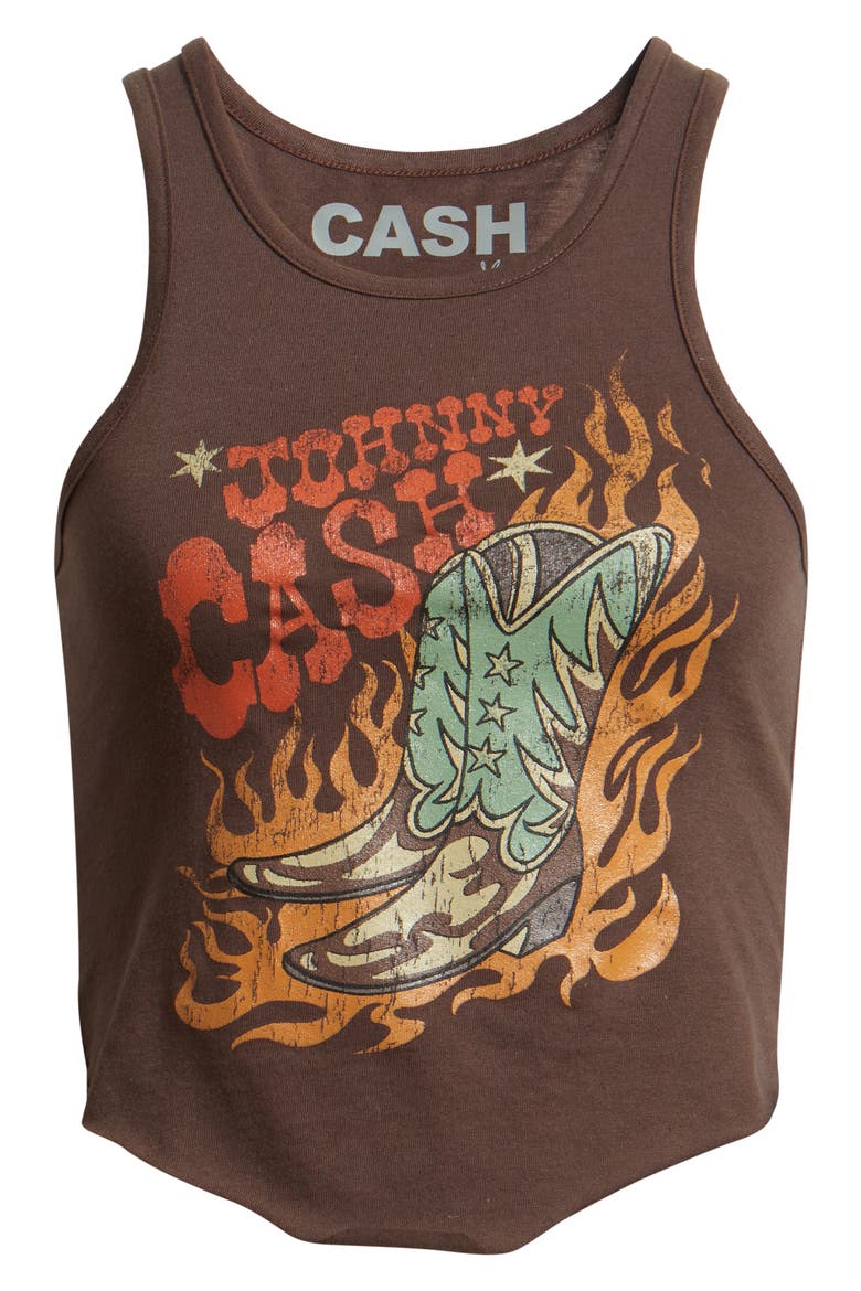 Johnny Cash Graphic Tank, Alternate, color, BROWN