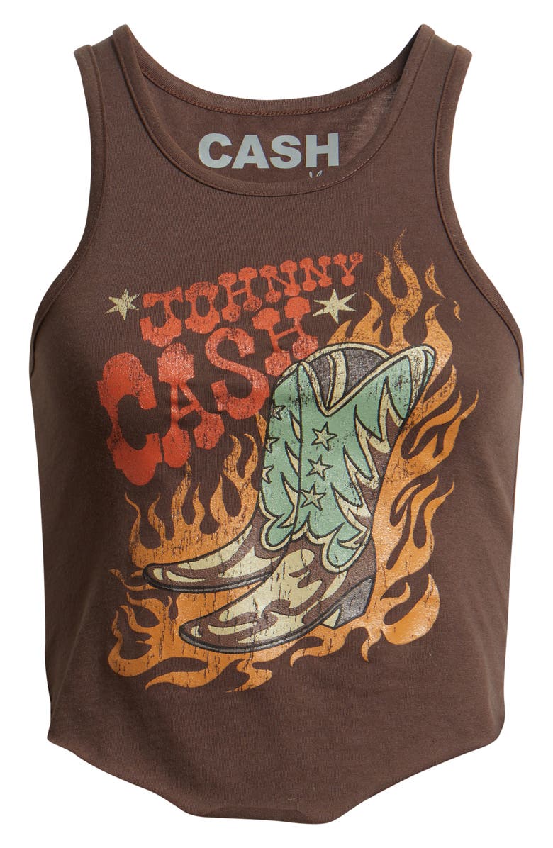 Merch Traffic Johnny Cash Graphic Tank, Alternate, color, Brown