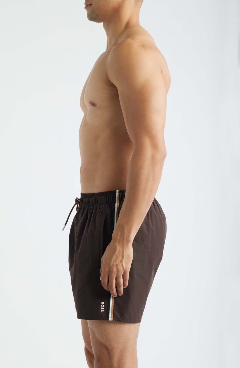 BOSS Iconic Side Stripe Swim Trunks, Alternate, color, 