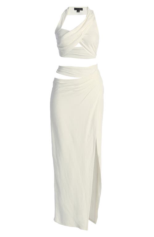 Jluxlabel New Age Crop Top & Skirt Set In White