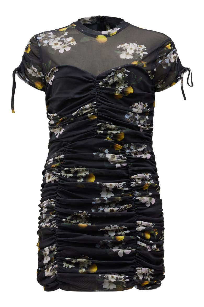 Giorgia Eugenia Floral Print Minidress, Alternate, color, BLACK